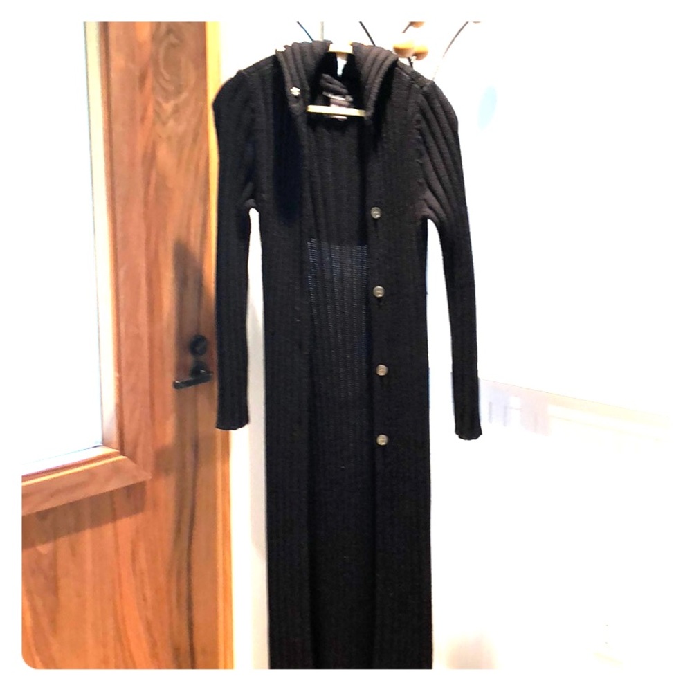 Black sweater coat by Theory